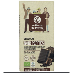 Chocolat noir aux pépites équitable