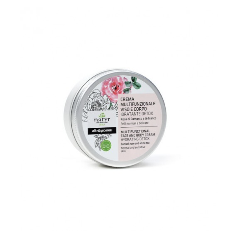Crème corps hydratante detox Bio – Rose de Damas & Thé blanc – 150 ml