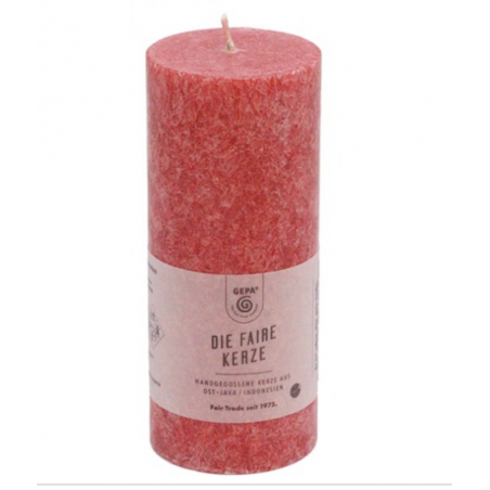 Bougie pilier Crystal rouge – Artisanale et équitable – Artisans du Monde